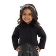 thumbnail image 1 of Wonder Nation Toddler Girls Cardigan Sweater with Faux Fur Collar, Lightweight, Sizes 12M-5T, 1 of 7