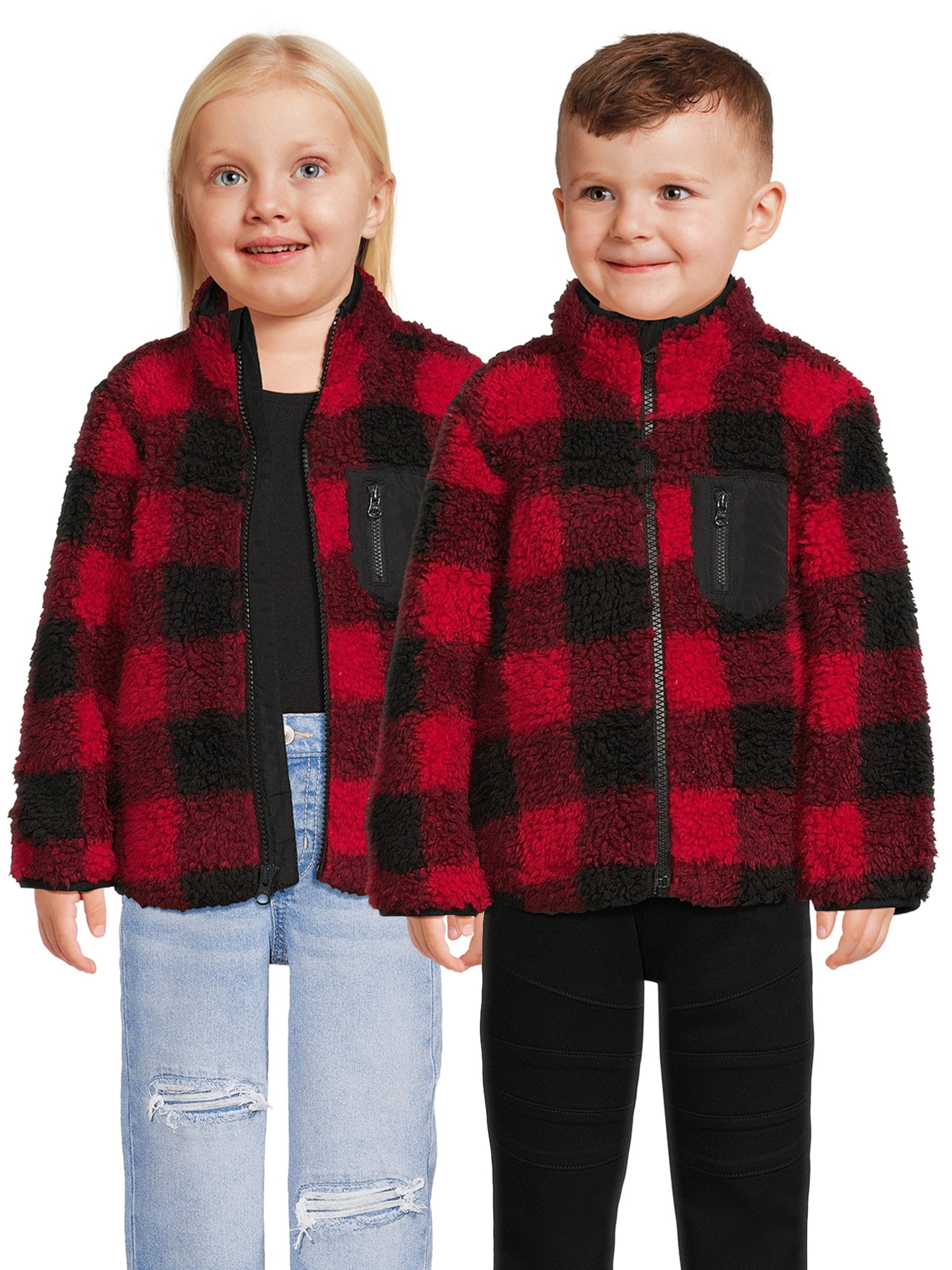 Kid Boy/Kid Girl Casual Stand Collar Plaid Zipper Jacket