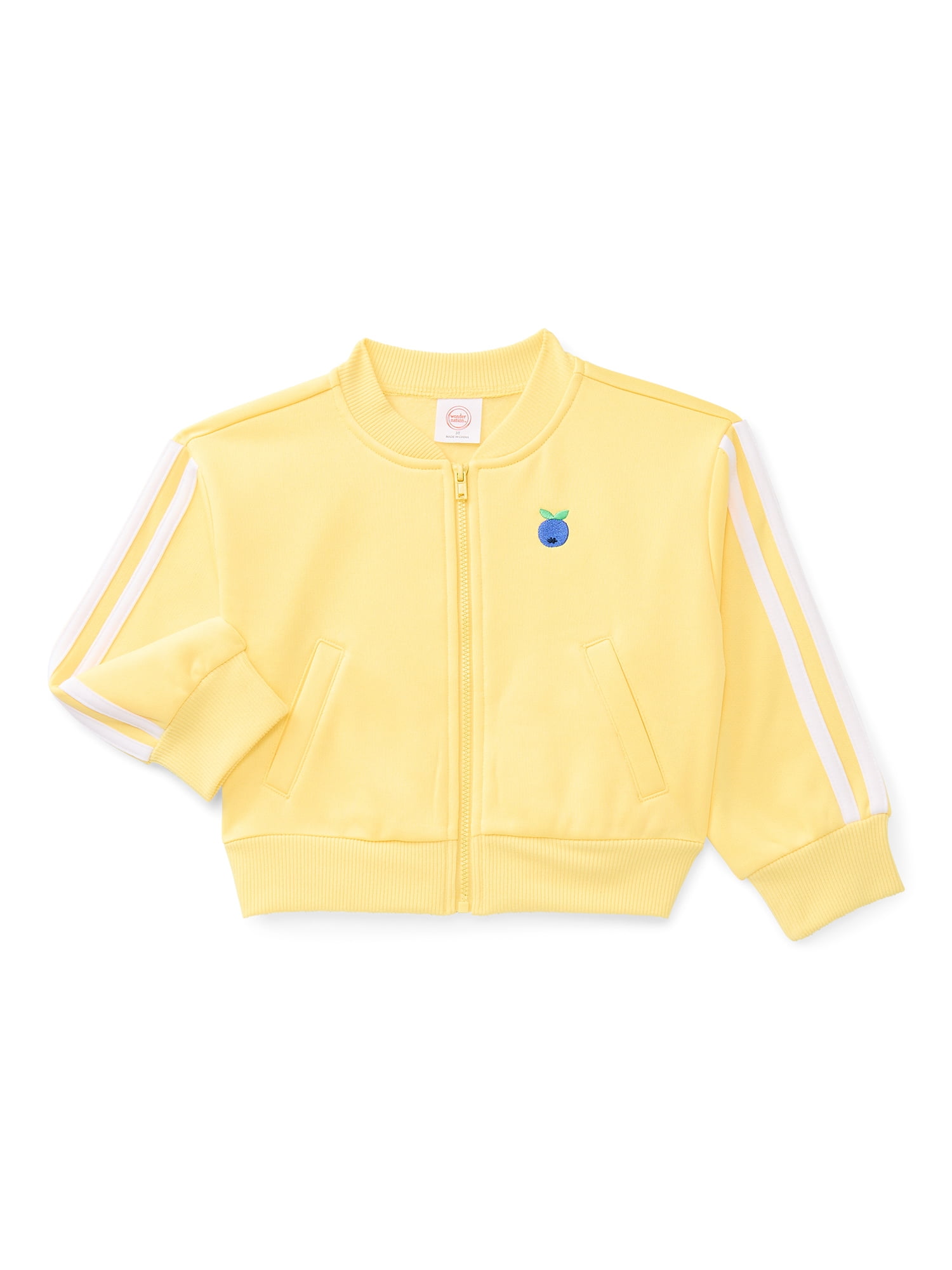Wonder Nation Toddler Girls Full Zip Athletic Jacket, Sizes 12M-5T