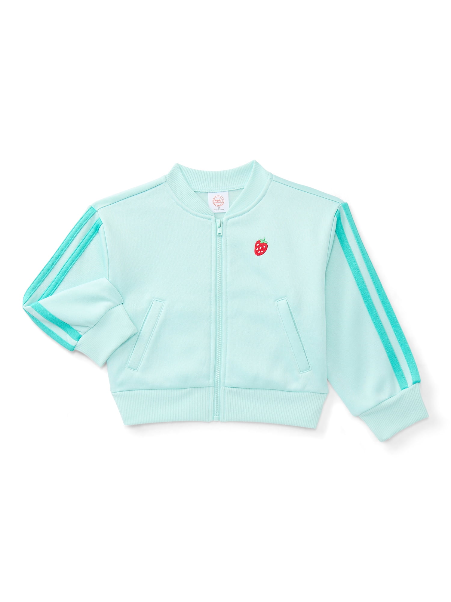 Wonder Nation Toddler Girls Full Zip Athletic Jacket, Sizes 12M-5T