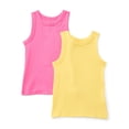 thumbnail image 1 of Wonder Nation Toddler Girls Ribbed Tank Top, 2-Pack, Sizes 18M-5T, 1 of 3