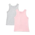 thumbnail image 1 of Wonder Nation Toddler Girls Ribbed Tank Top, 2-Pack, Sizes 18M-5T, 1 of 3