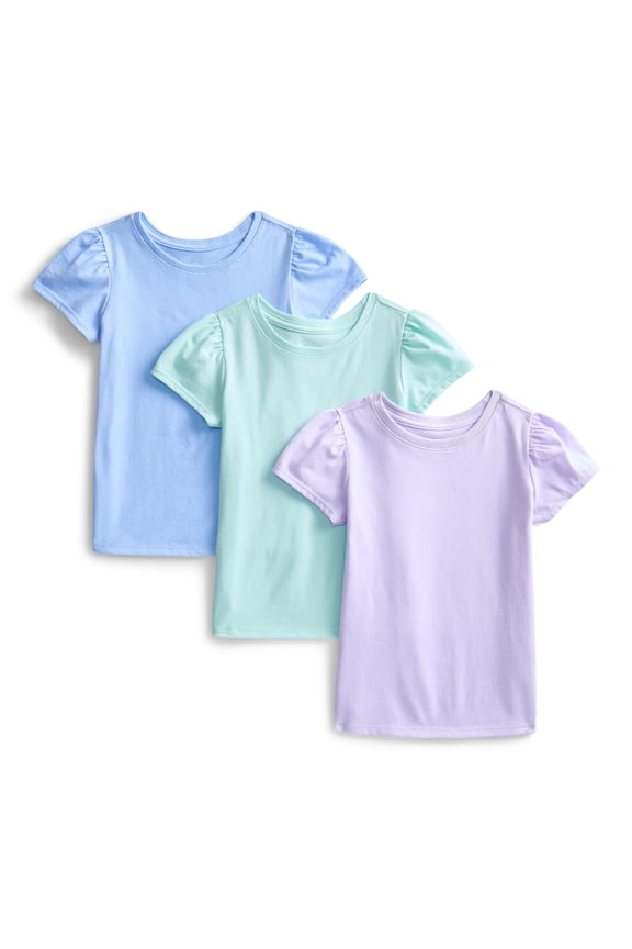 Toddler Girls Tees with Short Sleeves, 3-Pack, Sizes 18M-5T