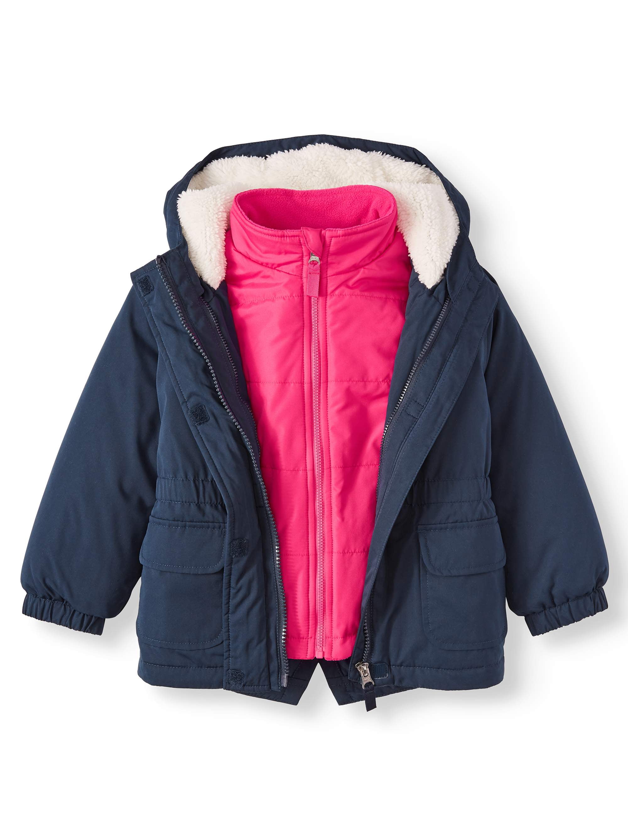 Wonder Nation Toddler Girl 3-in-1 Systems Jacket Coat - Walmart.com