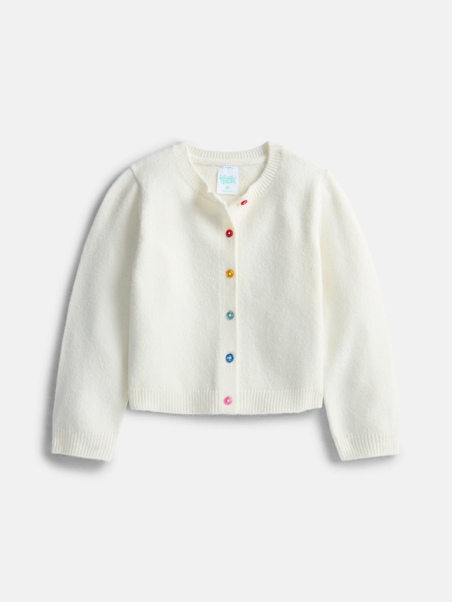 Wonder Nation Toddler Girls' Cardigan Sweater with Long Sleeves, Sizes 12M-5T