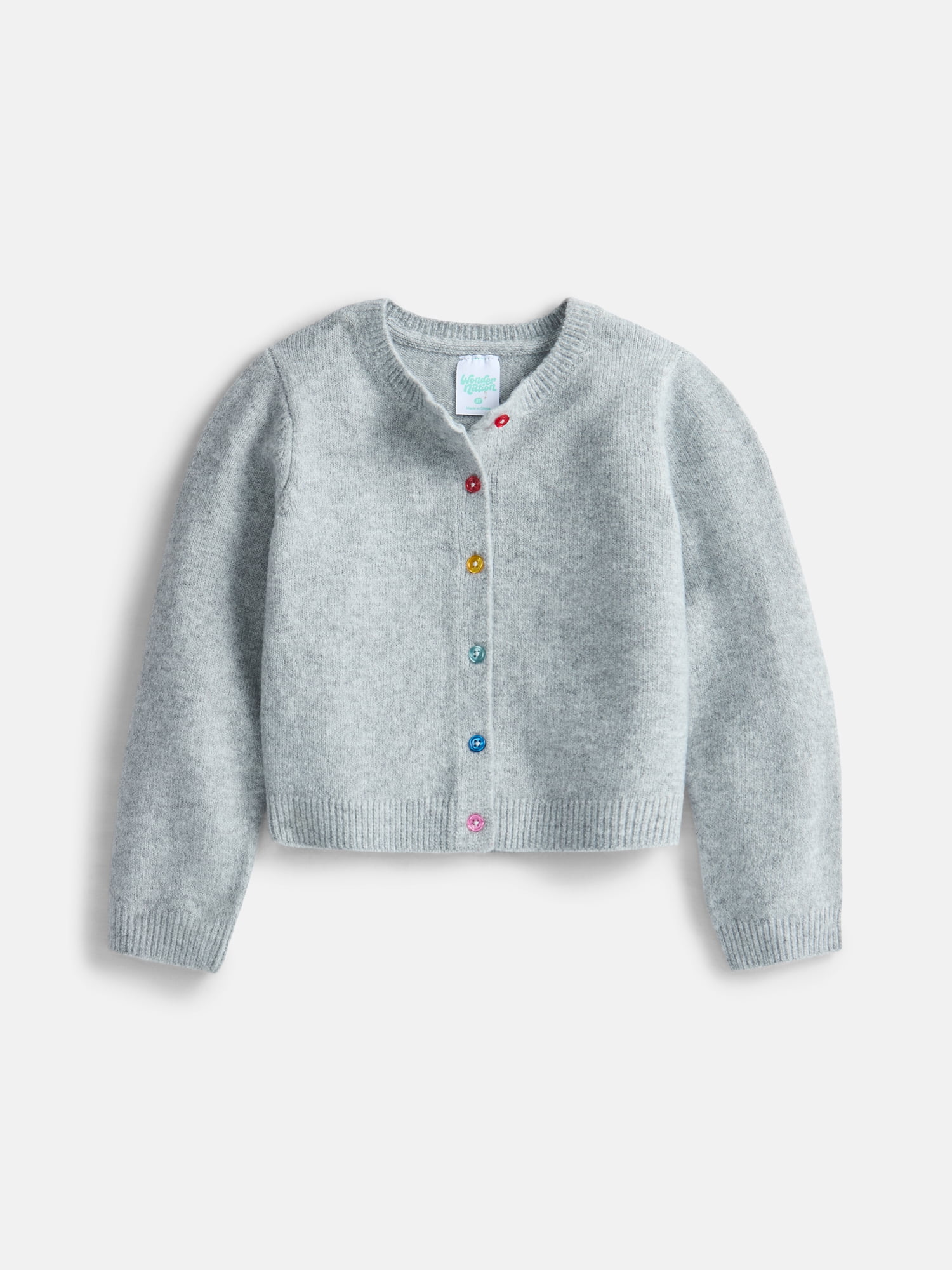 Wonder Nation Toddler Girls' Cardigan Sweater with Long Sleeves, Sizes 12M-5T