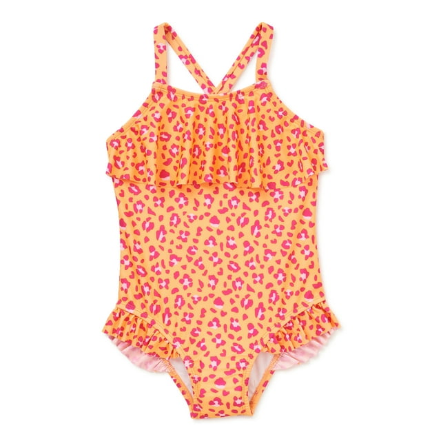 Wonder Nation Toddler Girl Cheetah Swim One-Piece, Sizes 12M-5T ...