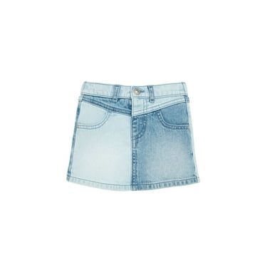 Wonder Nation Toddler Girl Colorblock Denim Skort, Sizes 12M-5T