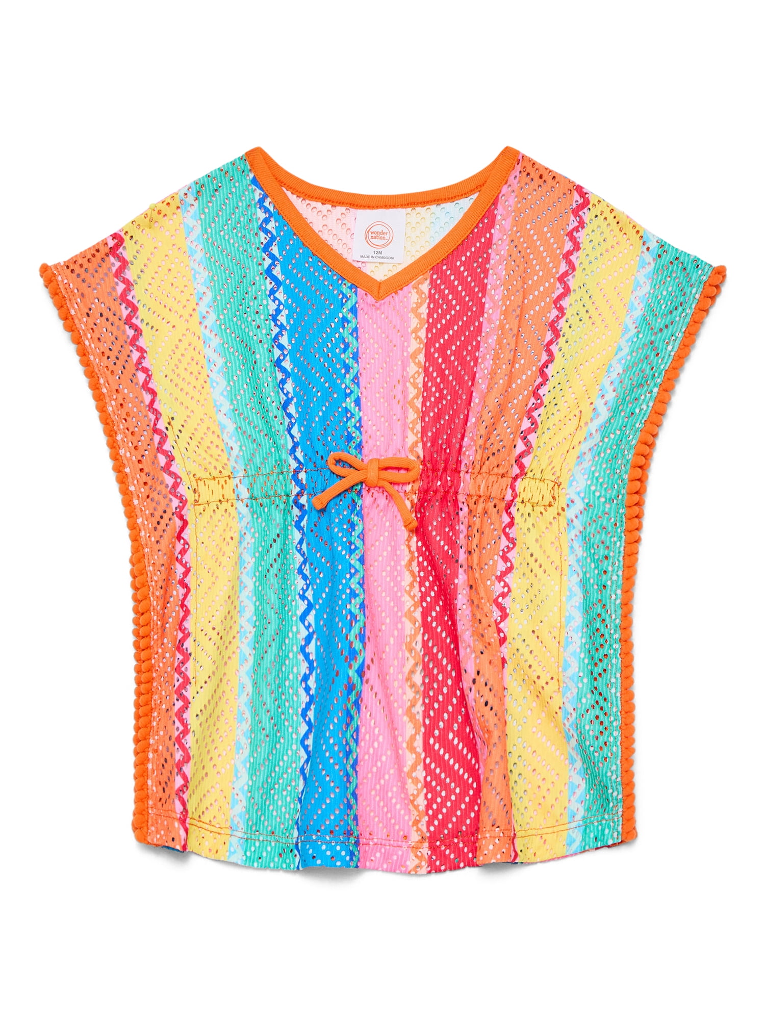 Wonder Nation Toddler Girl Crochet Kaftan Swim Coverup, Sizes 12M-5T
