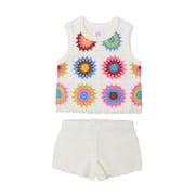 Toddler Girl Crochet Tank and Short Set, Sizes 12M-5T