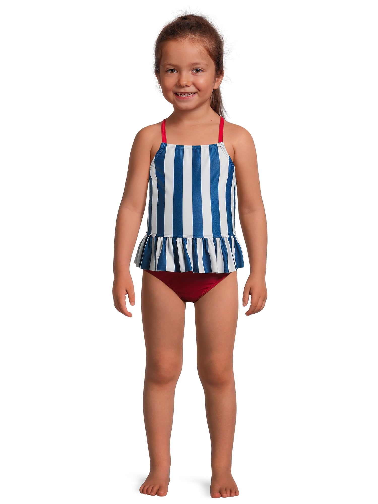 Wonder Nation Toddler Girl Cross-Back Tankini Swimsuit, Sizes 12M-5T