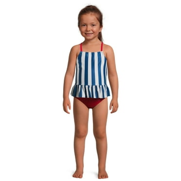 Wonder Nation Toddler Girl Cross-Back Tankini Swimsuit, Sizes 12M-5T