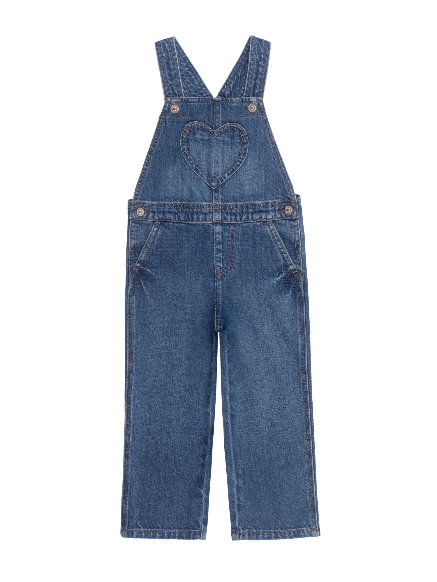 Wonder Nation Toddler Girl Denim Overall, Sizes 12M-5T