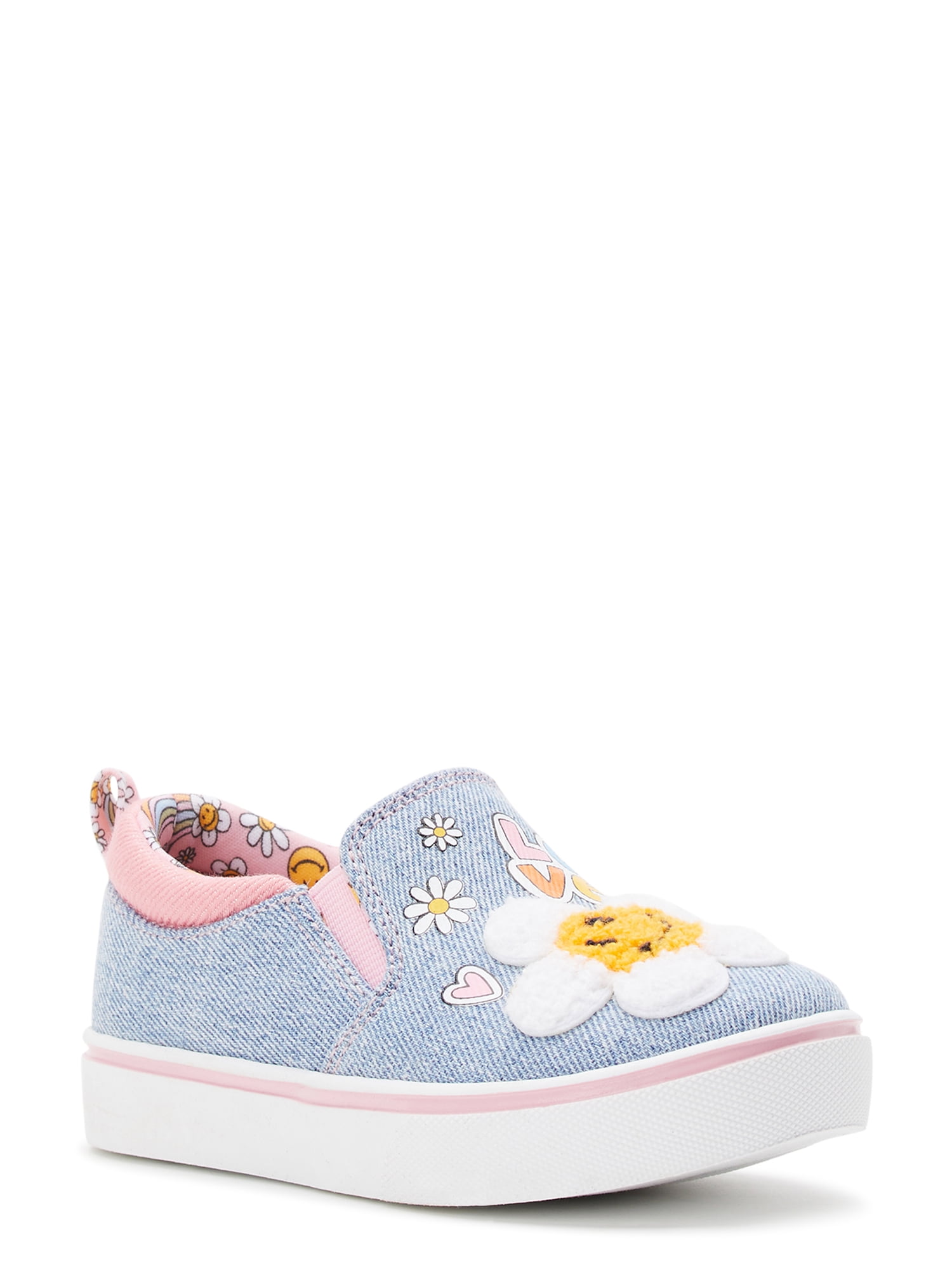 Wonder Nation Toddler Girl Denim Patch Twin Gore Shoe, Sizes 7-12 ...