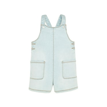 Wonder Nation Toddler Girls Denim Shortalls, Sizes 12M-5T