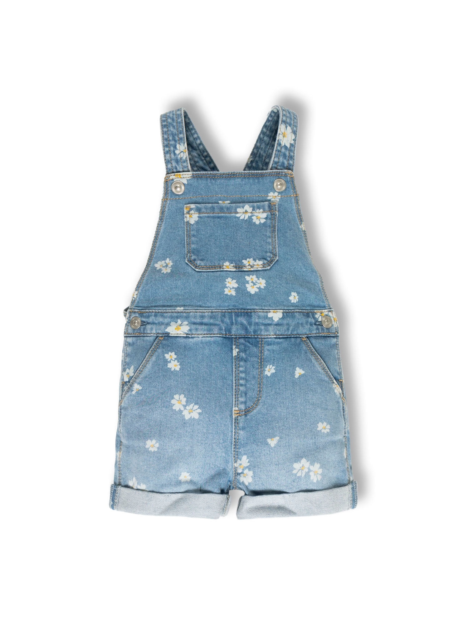 Wonder Nation Toddler Girl Denim Shortall, Sizes 12 Months - 5T