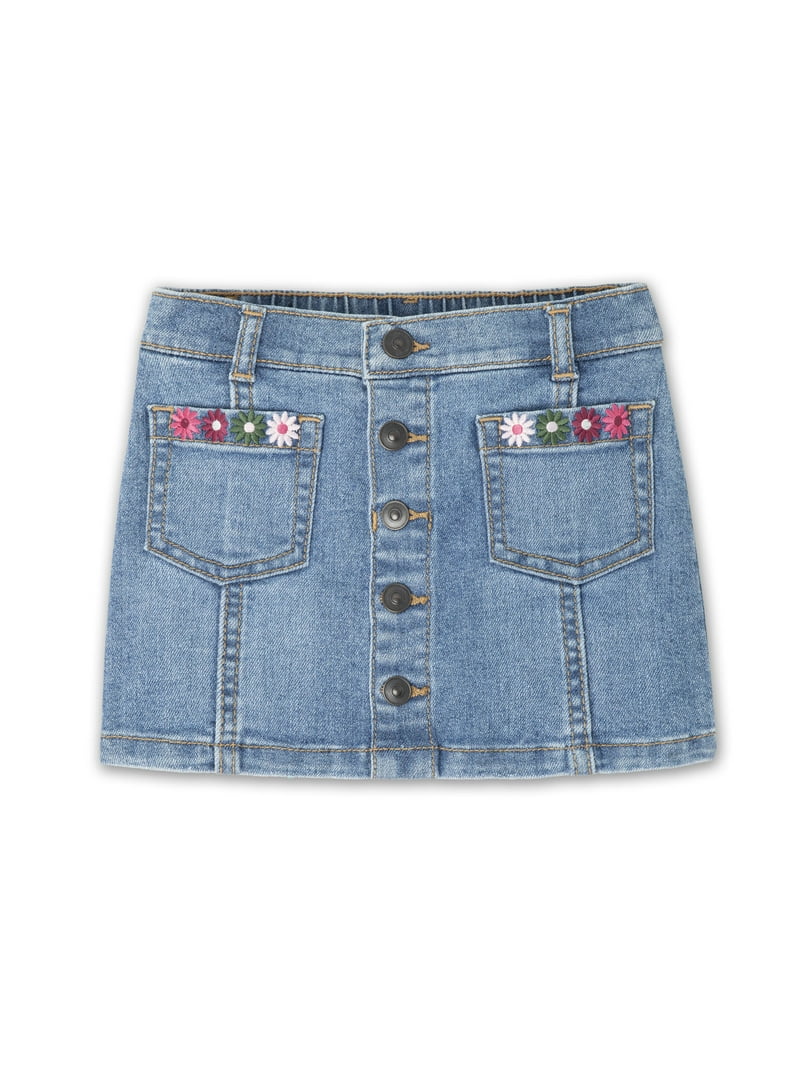 Wonder Nation Toddler Girl Denim Skirt, Sizes 12 Months 5T