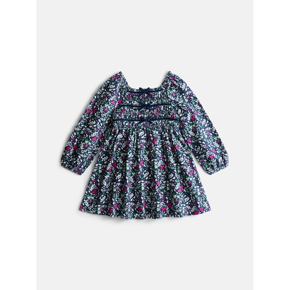 Wonder Nation Toddler Girls Dress with Long Sleeves, Sizes 12M-5T