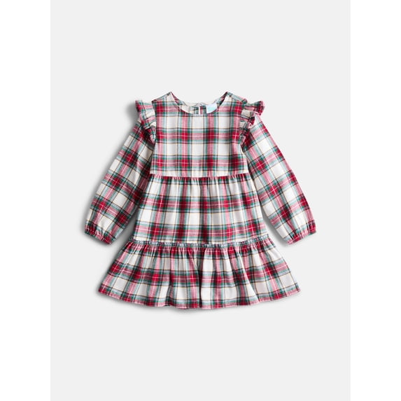 Wonder Nation Toddler Girls Dress with Long Sleeves, Sizes 12M-5T