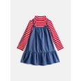 thumbnail image 1 of Wonder Nation Toddler Girls Cami Dress and Mock Neck Tee Set, 2 Piece, Sizes 12M-5T, 1 of 3