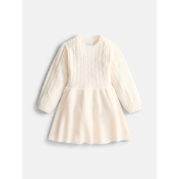 Wonder Nation Toddler Girls Knit Dress with Long Sleeves, Sizes 12M-5T