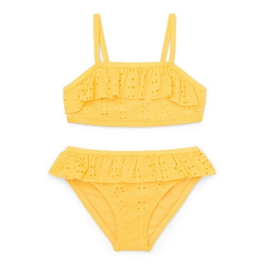 Wonder Nation Toddler Girl Eyelet Ruffle Bikini Swimsuit, Two-Piece, Sizes 12M-5T