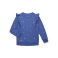 thumbnail image 1 of Wonder Nation Toddler Girl Fleece Crewneck Sweatshirt, Sizes 12M-5T, 1 of 3