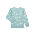 thumbnail image 1 of Wonder Nation Toddler Girl Fleece Crewneck Sweatshirt, Sizes 12M-5T, 1 of 3