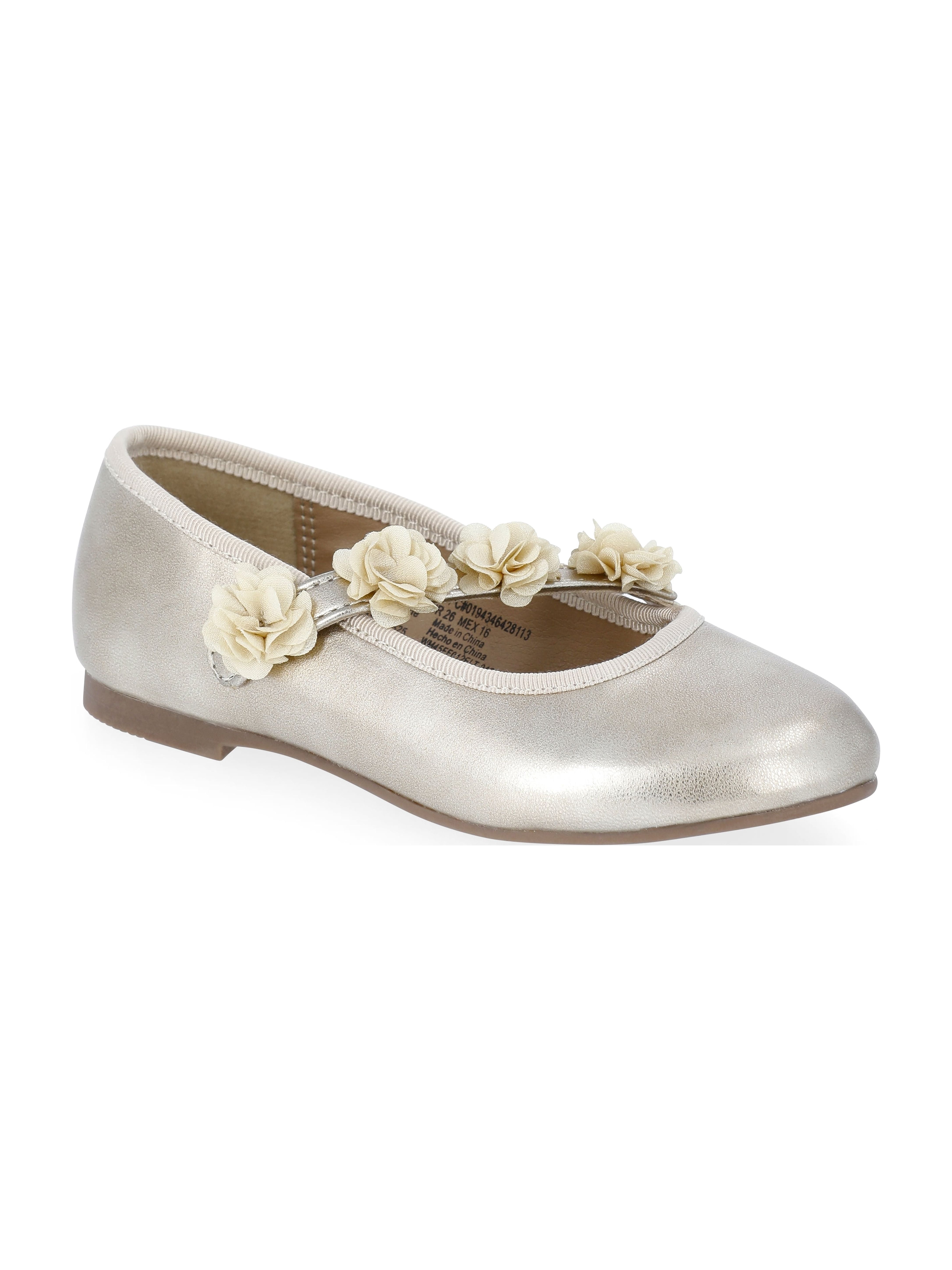 Wonder Nation Toddler Girls Ballet Dress Flats with Floral Strap