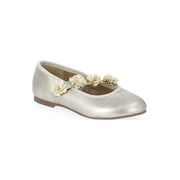 WONDER NATION Toddler Girls Ballet Dress Flats with Floral Strap