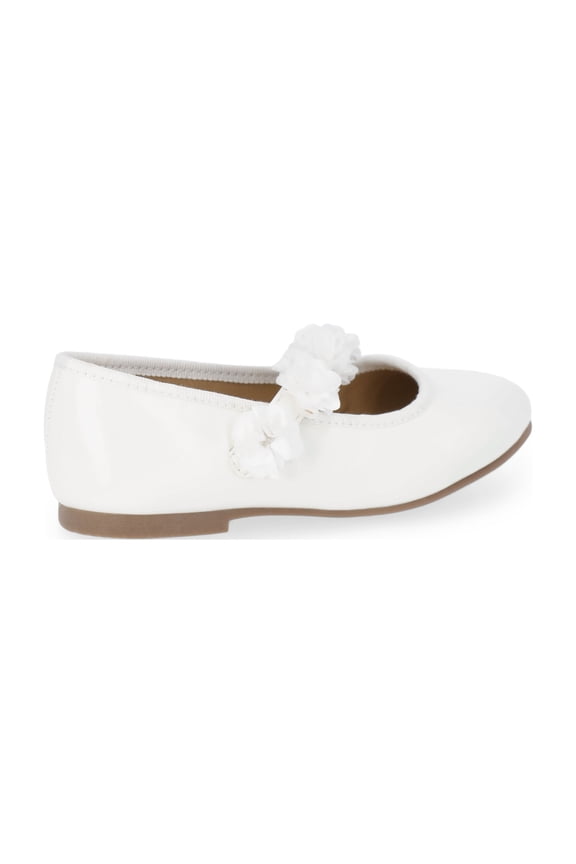 Toddler Girls Ballet Dress Flats with Floral Strap