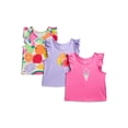 thumbnail image 1 of Wonder Nation Toddler Girls' Tank Top with Flutter Sleeves, 3-Pack, Sizes 18M–5T, 1 of 4
