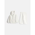 thumbnail image 1 of Wonder Nation Toddler Girls Embossed Full Zip Hoodie and Wide Leg Pants Set, Sizes 12M-5T, 1 of 3
