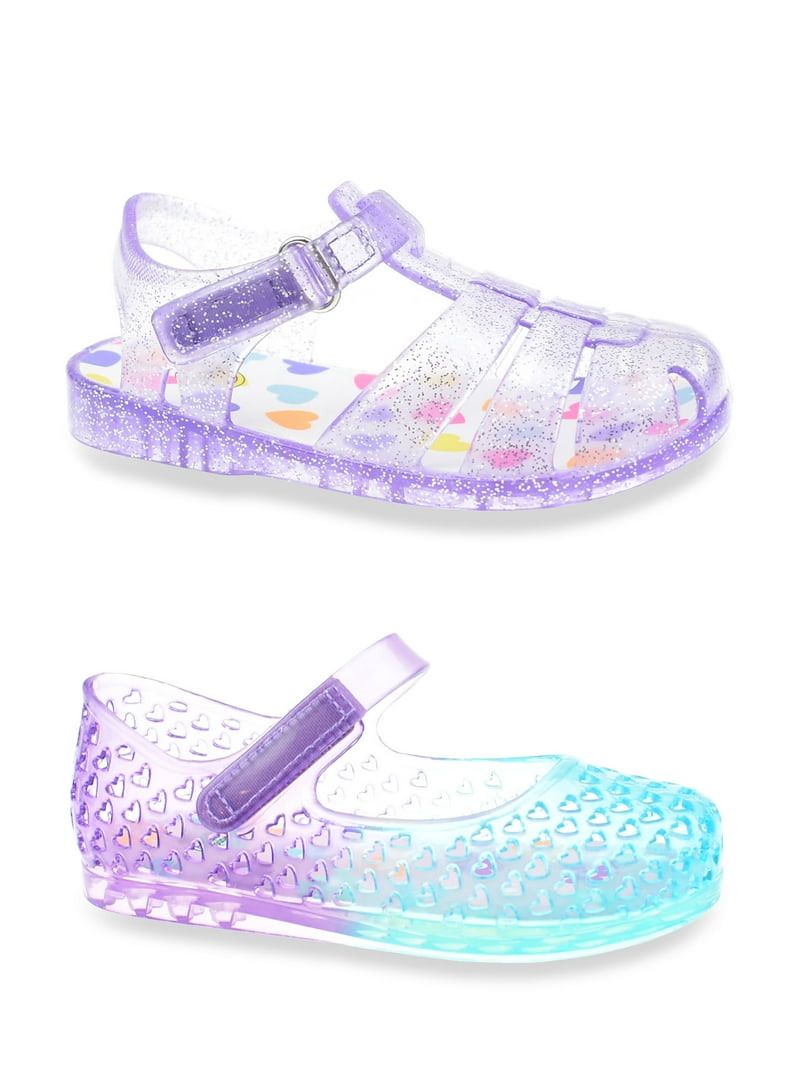 Wonder Nation Toddler Girl Jelly Sandals 2-Pack with EVA Closed