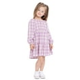 thumbnail image 1 of Wonder Nation Toddler Girl Long Sleeve Plaid Printed Dress, Sizes 12M-5T, 1 of 9