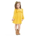 thumbnail image 1 of Wonder Nation Toddler Girls' Embroidered Ruffle Dress with Long Sleeves, Sizes 12M-5T, 1 of 10