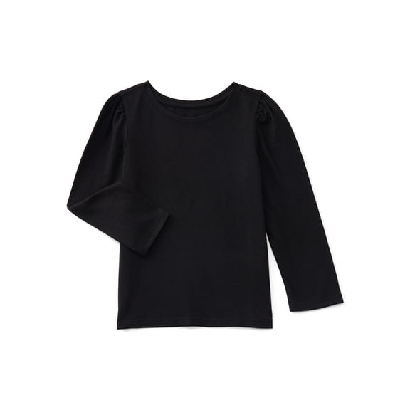 Wonder Nation Toddler Girls Tee with Long Sleeves, Sizes 18M-5T