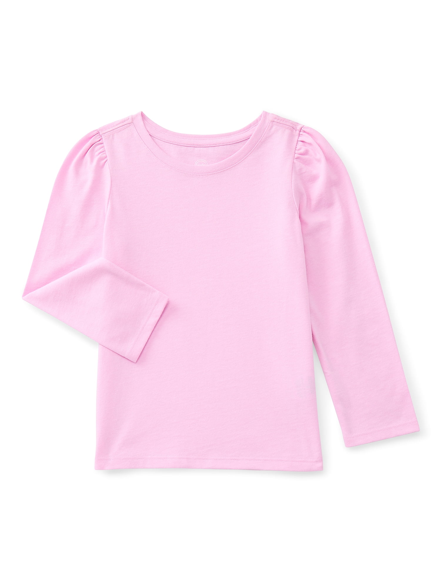 Wonder Nation Toddler Girls Tee with Long Sleeves, Sizes 18M-5T