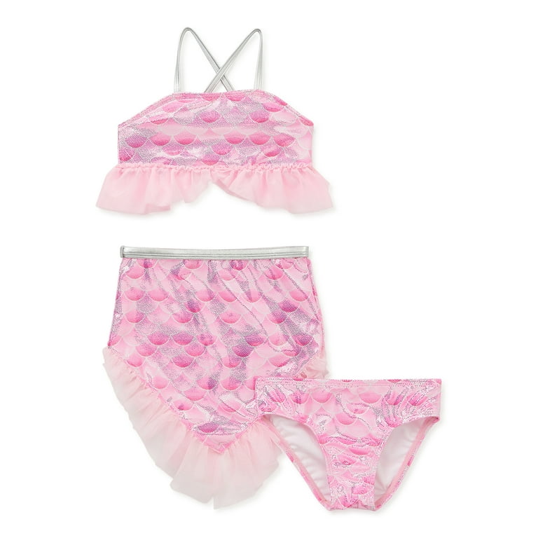 Wonder Nation Toddler Girl Mermaid Swim Set 3 Piece Sizes 12M 5T