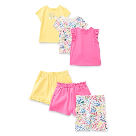 Wonder Nation Toddler Girls Mix and Match Outfit Set, 6-Piece, Sizes 18M-5T
