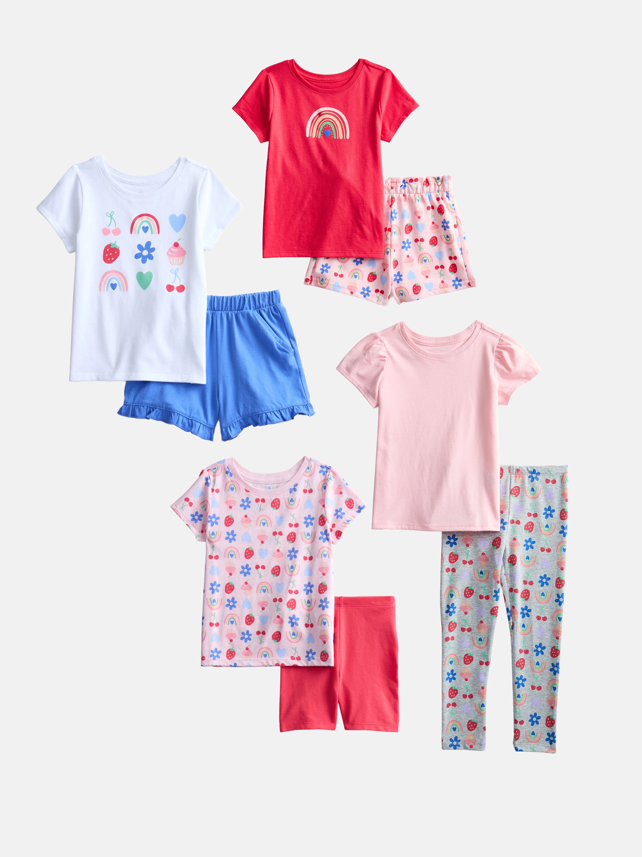 Wonder Nation Toddler Girls Mix and Match Outfit Set, 6-Piece, Sizes 18M-5T