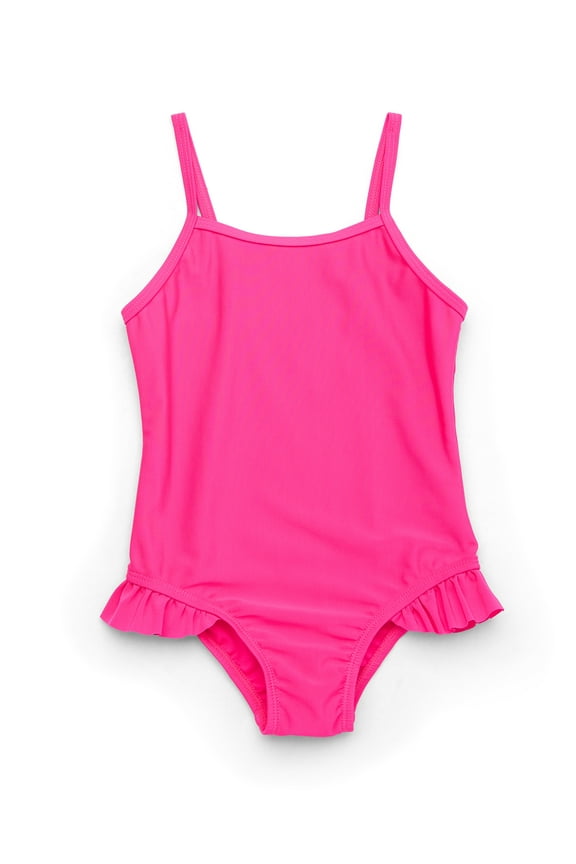 Toddler Girl One- Piece Ruffle Swimsuit, Sizes 12M-5T
