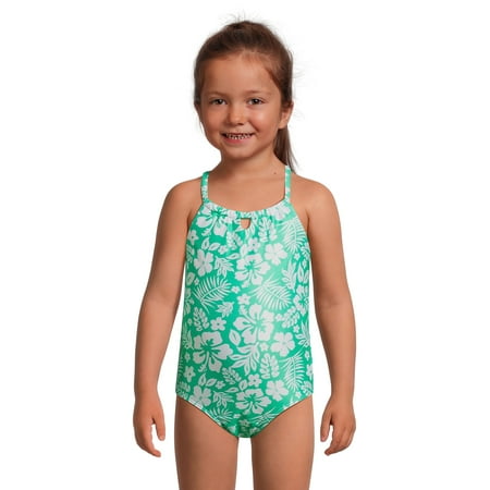 Wonder Nation Toddler Girl One-Piece Swimsuit, Sizes 12M-5T