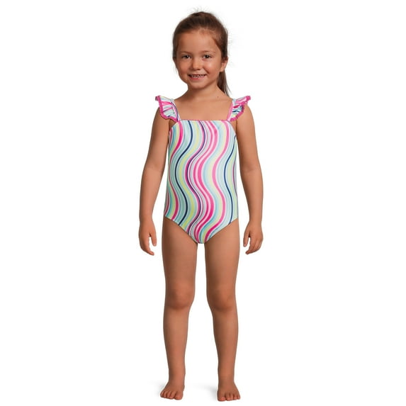 Wonder Nation Toddler Girl One-Piece Swimsuit, Sizes 12M-5T