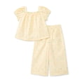 thumbnail image 1 of Wonder Nation Toddler Girls' Striped Top and Wide Leg Pants Set, 2-Piece, Sizes 12M-5T, 1 of 3