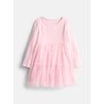 thumbnail image 1 of Wonder Nation Toddler Girls Party Dress with Long Sleeves, Sizes 12M-5T, 1 of 3