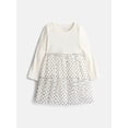 thumbnail image 1 of Wonder Nation Toddler Girls Party Dress with Long Sleeves, Sizes 12M-5T, 1 of 3