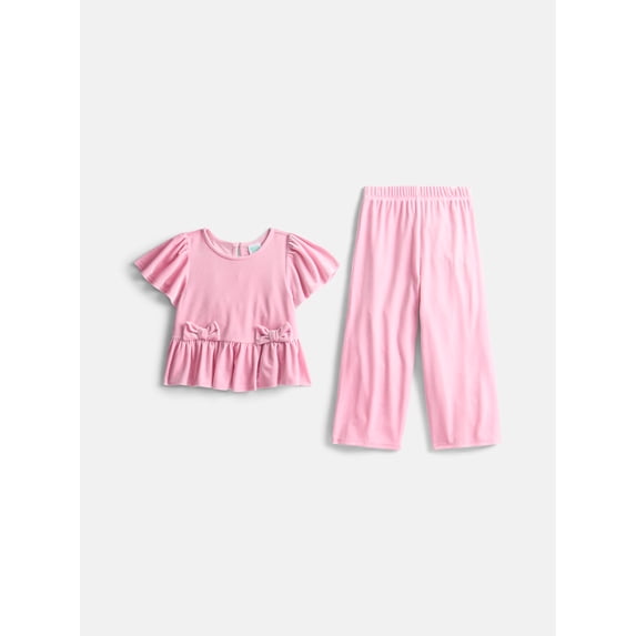 Wonder Nation Toddler Girls Top and Pants Party Set, 2-Piece, Sizes 12M-5T