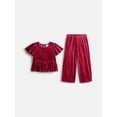 thumbnail image 1 of Wonder Nation Toddler Girls Top and Pants Party Set, 2-Piece, Sizes 12M-5T, 1 of 3