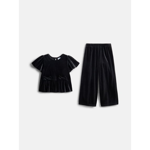 Wonder Nation Toddler Girls Top and Pants Party Set, 2-Piece, Sizes 12M-5T